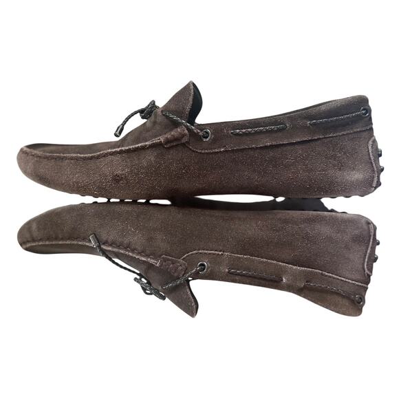 Tod\'s Gommino Chocolate Brown Suede Leather Braided Bow Driving Moccasin Loafer main image 10